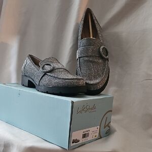 Life Stride Silver Loafers Slip-Ons